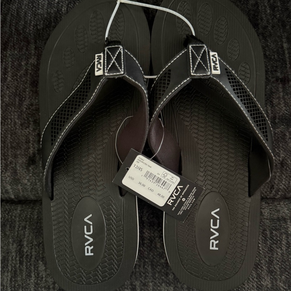 RVCA Black and White Men's Flip Flops